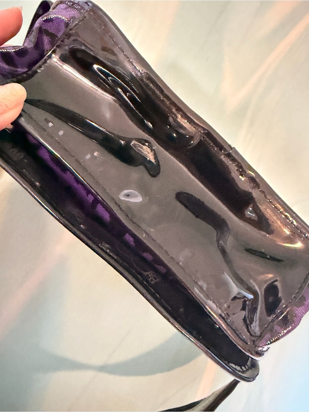 Betsey Johnson Purple and Black Leopard Print Crossbody Phone Bag - Picture 5 of 7